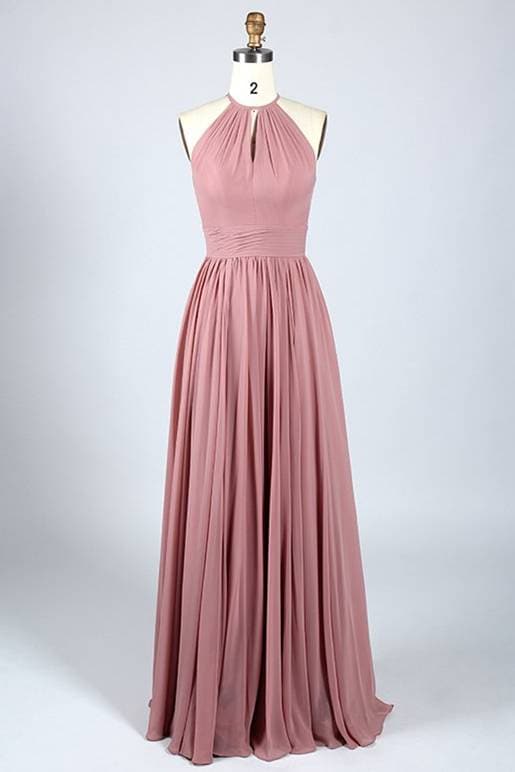 Blush Pink Chiffon Bridesmaid Dresses Vintage Bridesmaid Gowns BD088 –  Pgmdress