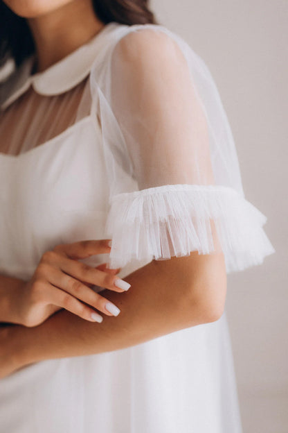 half sleeves tulle maternity dress