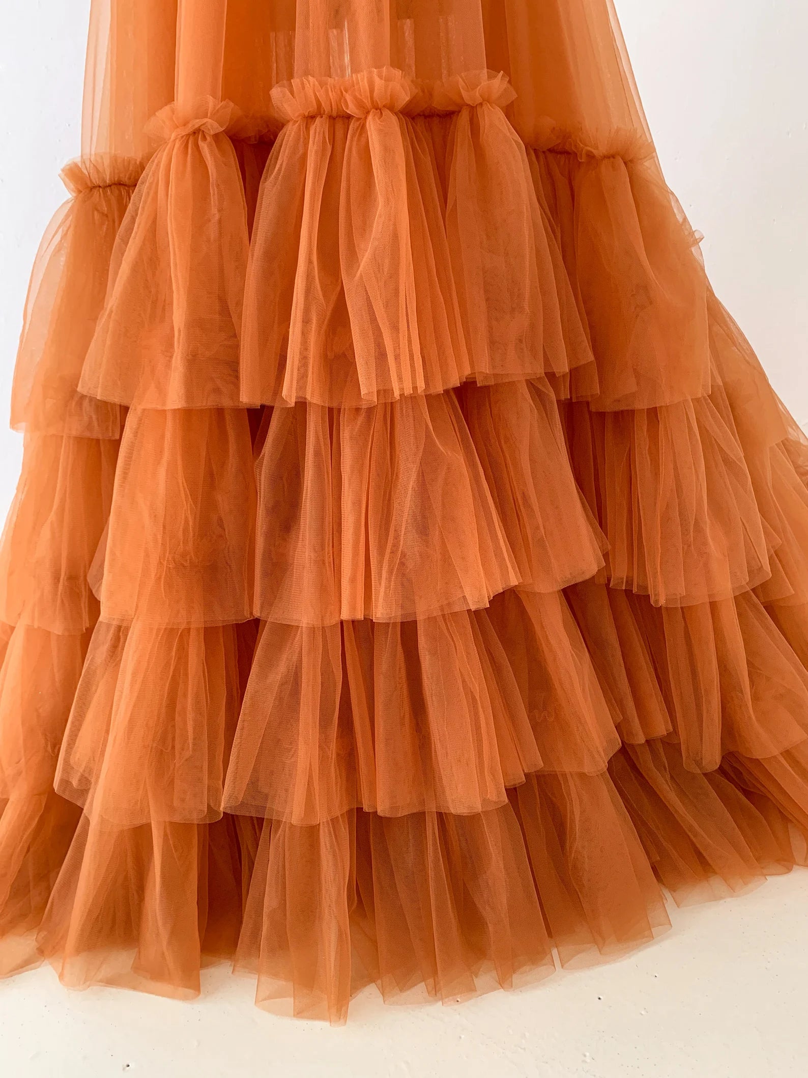 pumpkin tulle dress