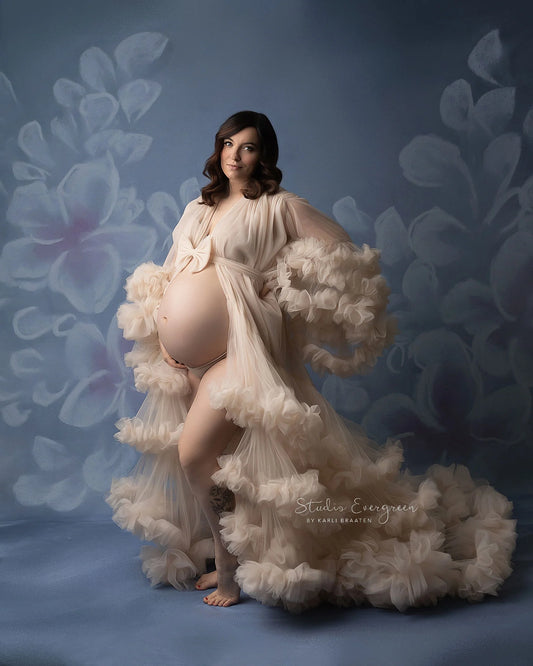 Ruffle Baby Shower Pregnancy Robe