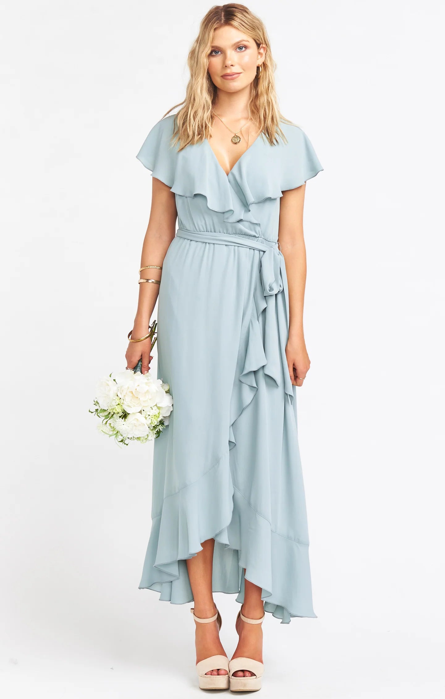 pleated chiffon high low midi dress