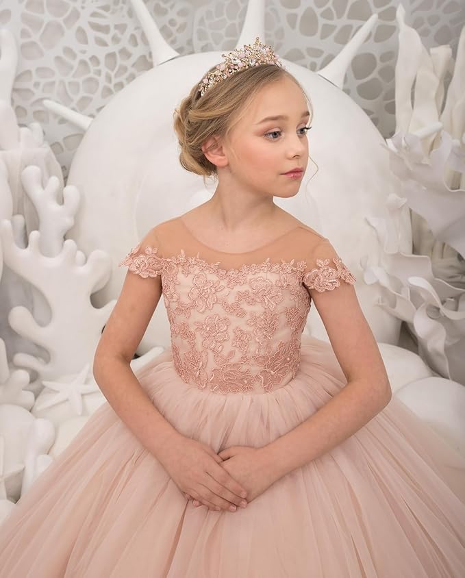 Lace Applique Flower Girl Dresses