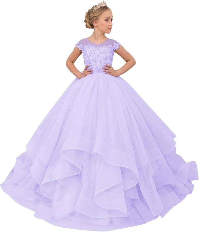 Lace Applique Flower Girl Dresses