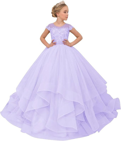 Lace Applique Flower Girl Dresses