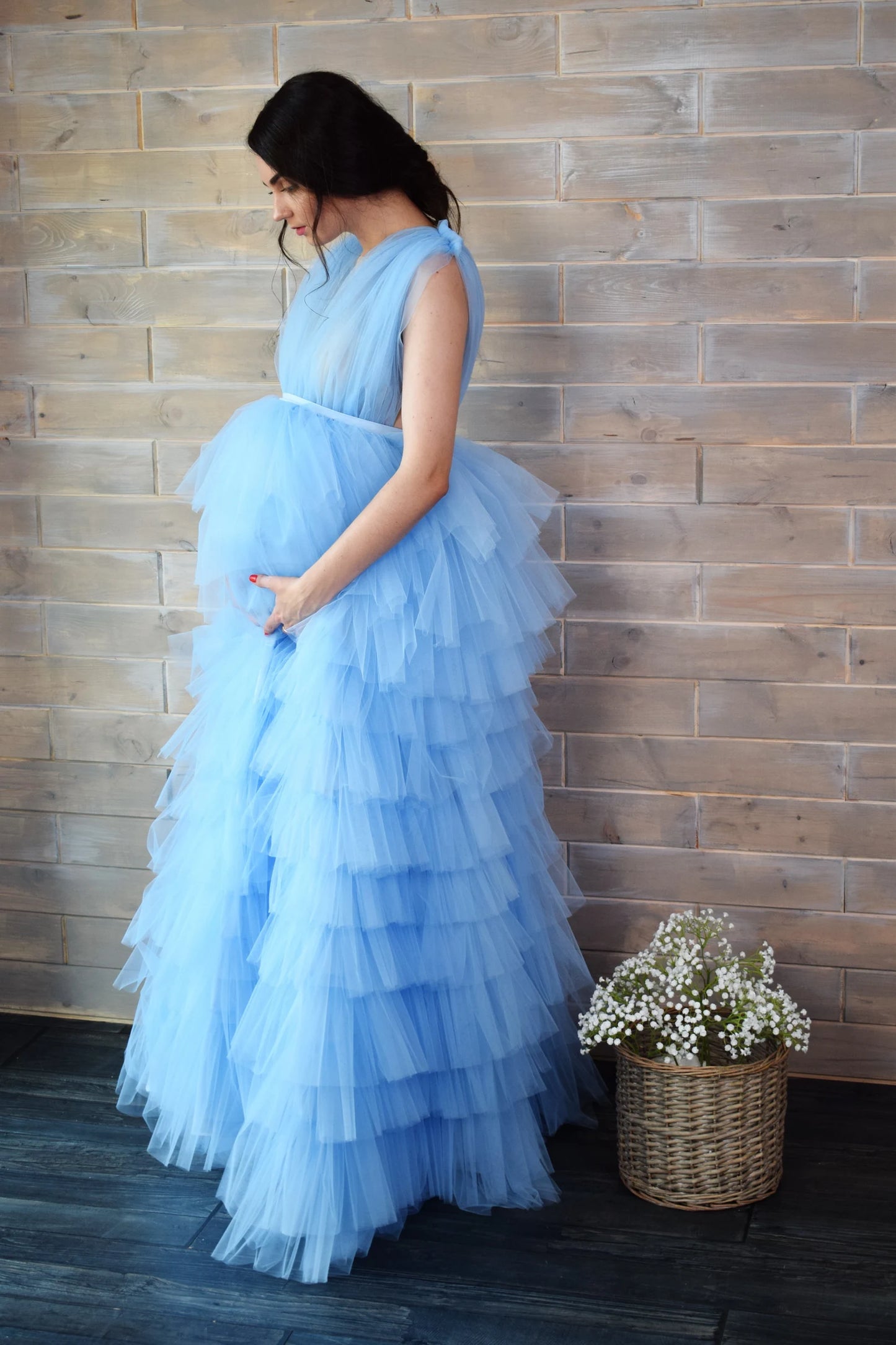 See Through Maternity Dress