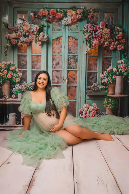 mint green maternity dress