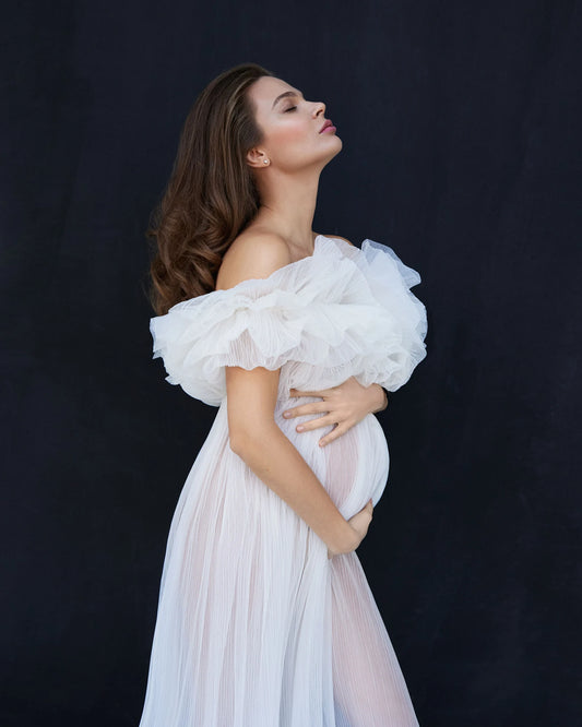 Ivory Pregnancy Gown for Photoshoot