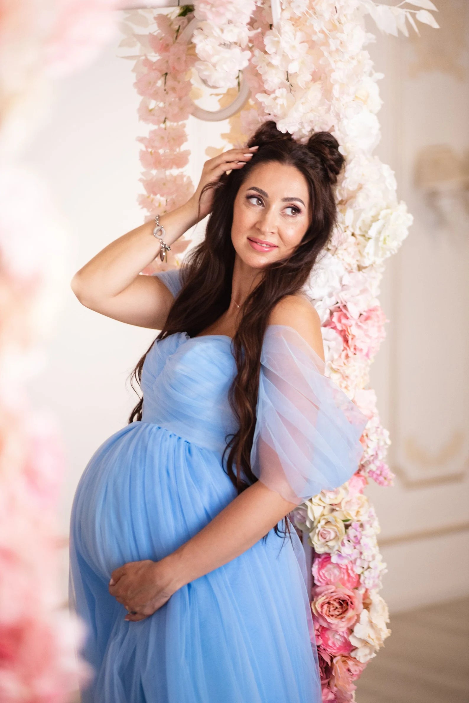 Sky Blue Maternity Dress