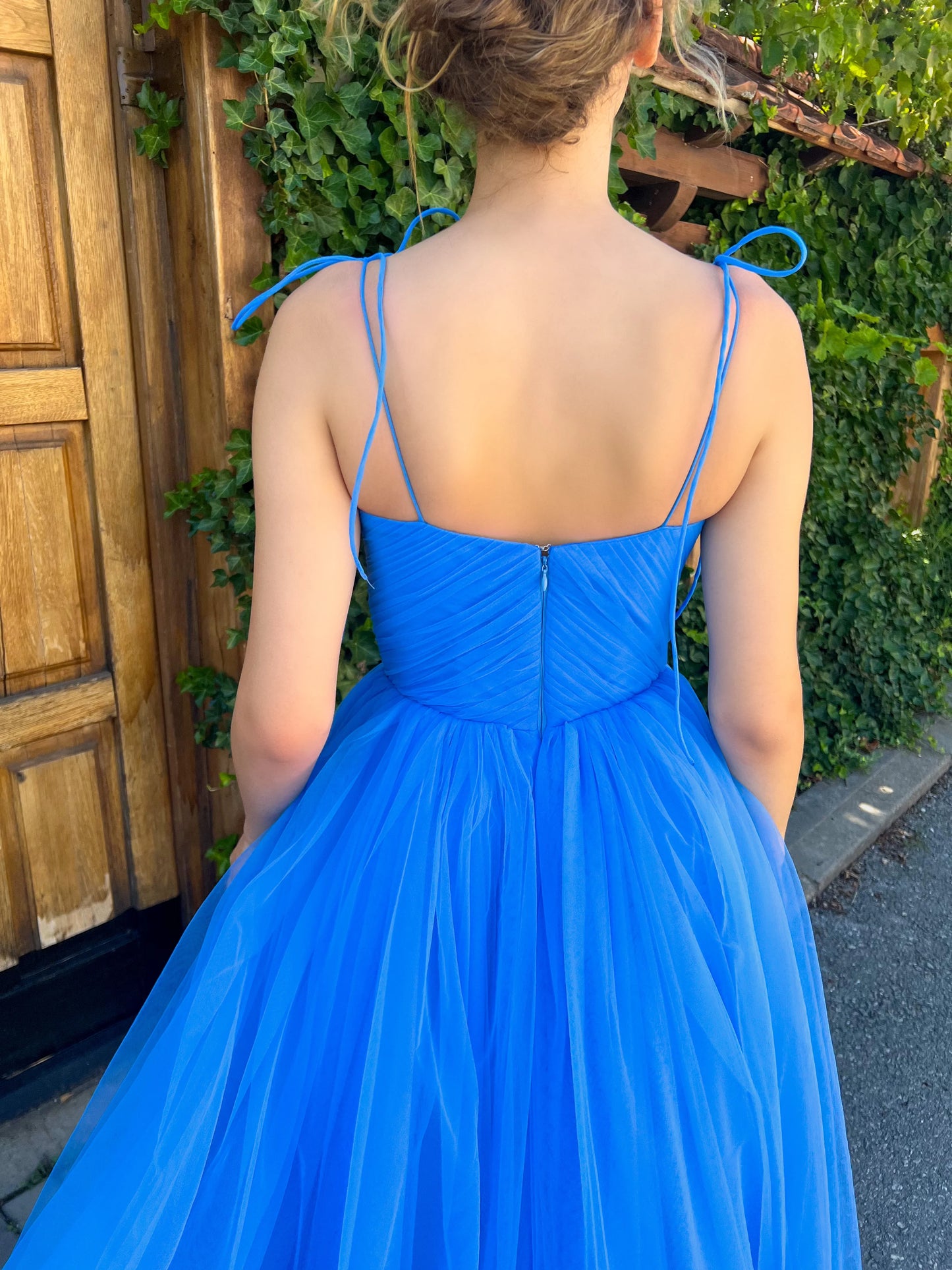 open back formal gown