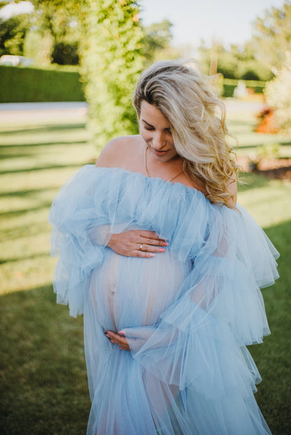 Blue Tulle Maternity Dress VMR27