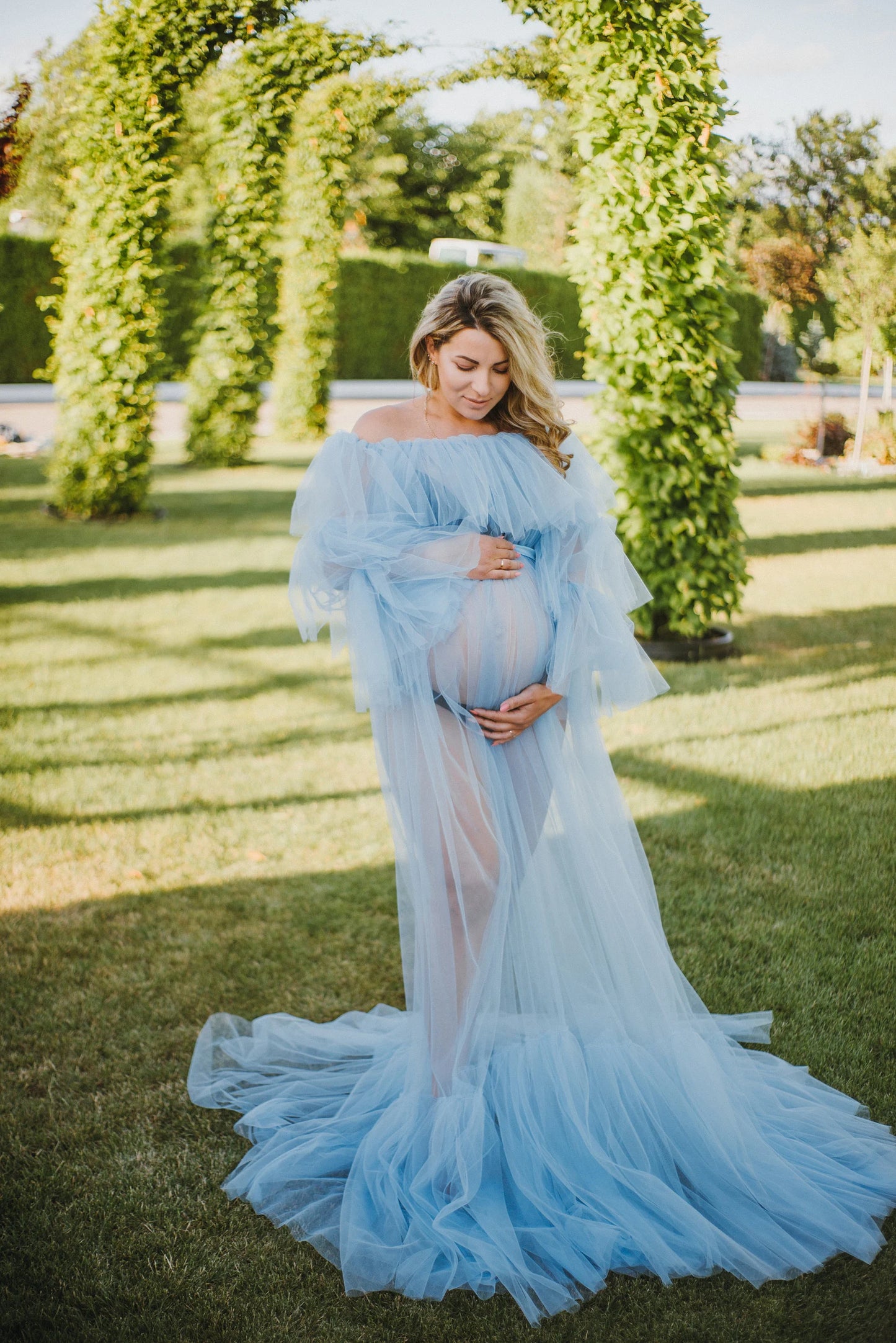 Blue Tulle Maternity Dress VMR27