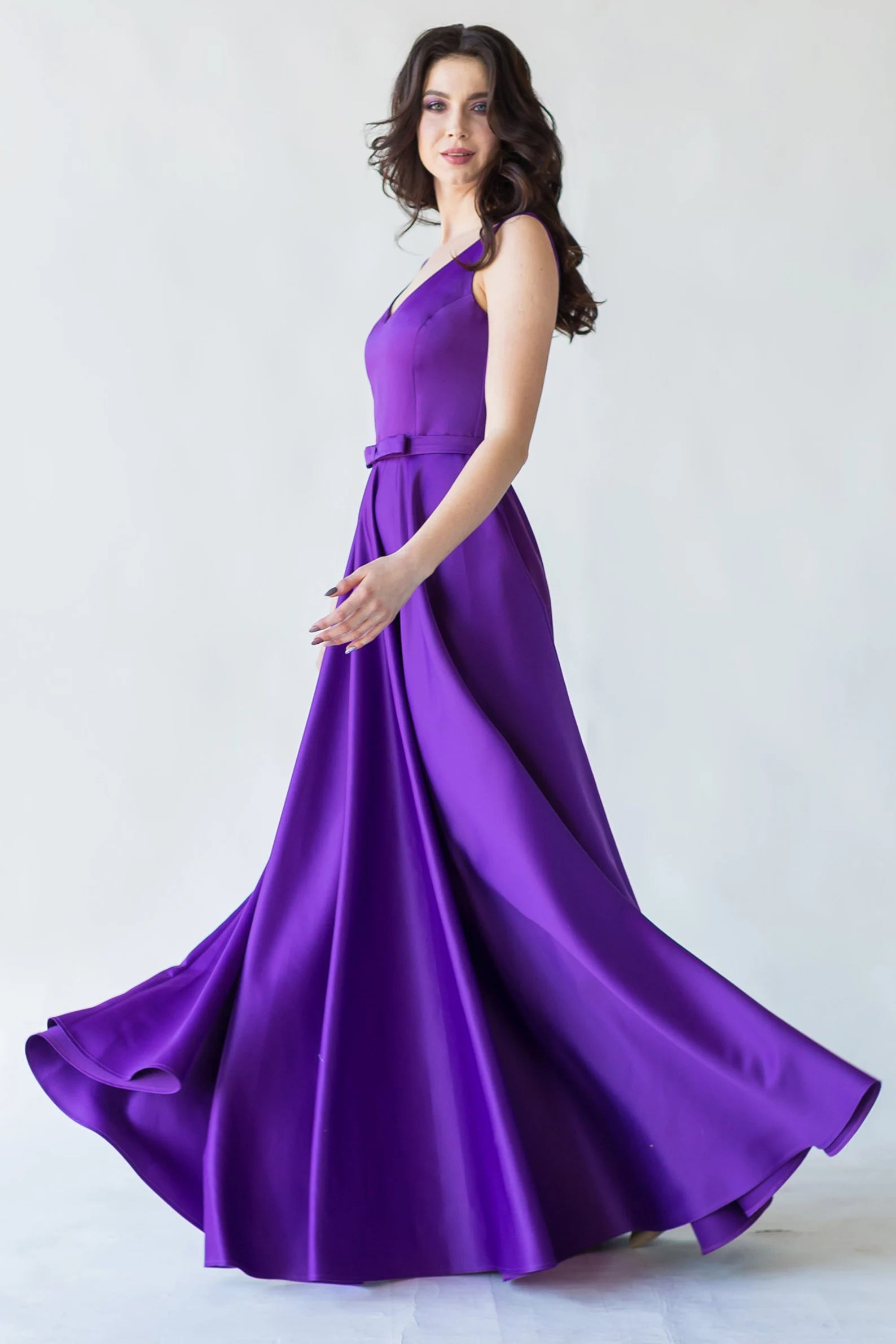 long satin prom dress