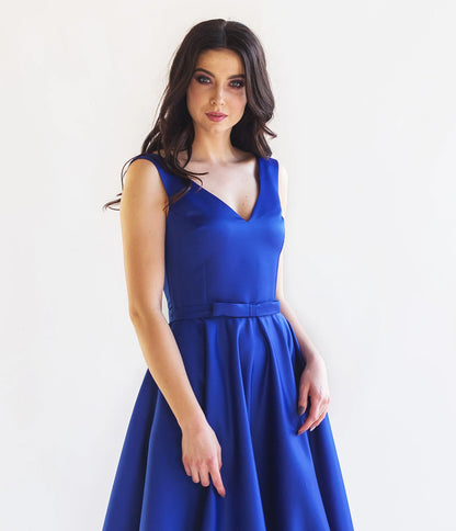 Satin Prom Dress Lace Up Formal Dress