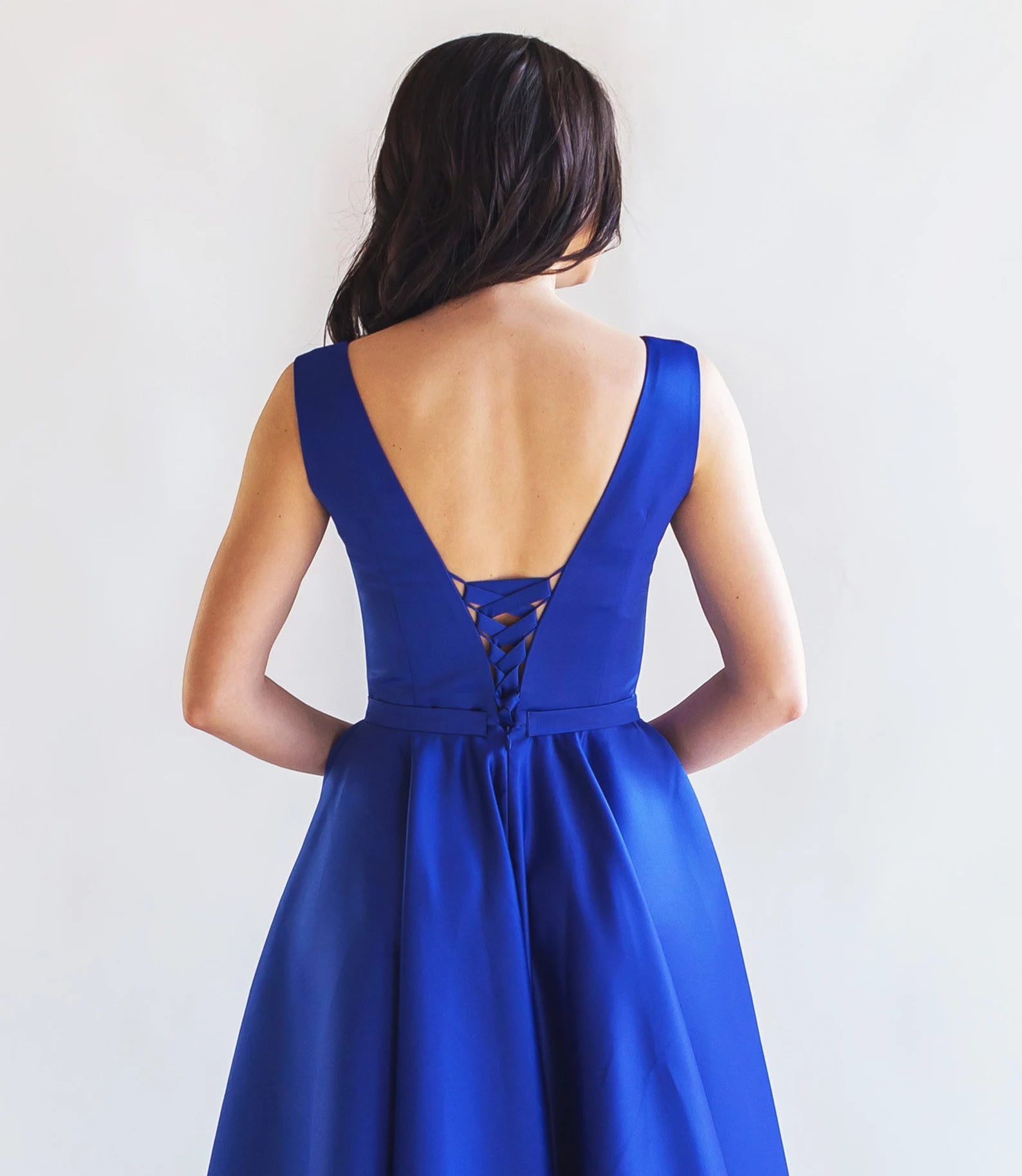 lace up back prom dress