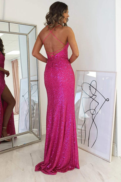 backless prom dress with slit​