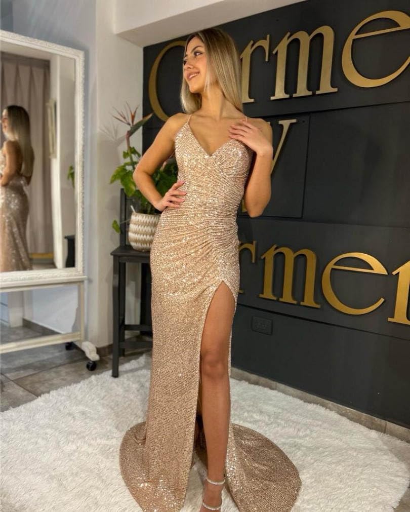 champagne sequin dress​