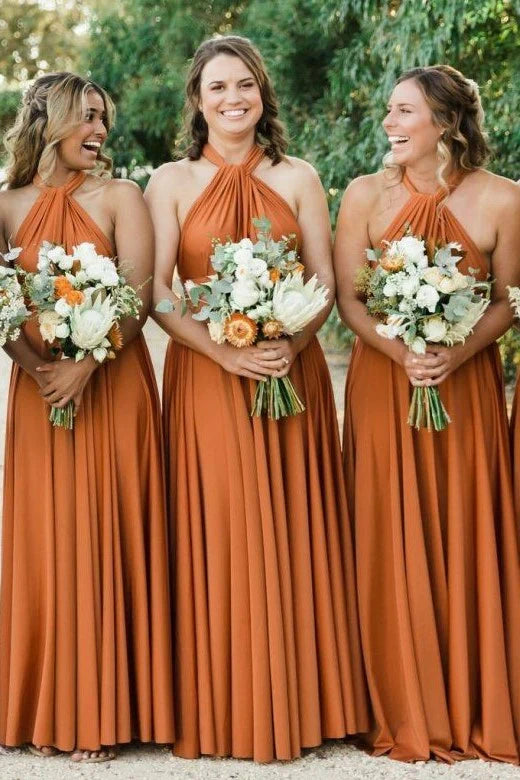 halter neck bridesmaid dress