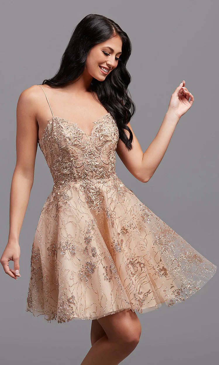 short gold homecoming dress