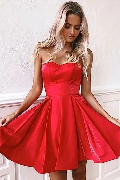 Sweetheart Neckline Homecoming Dresses with Pockets VMH76