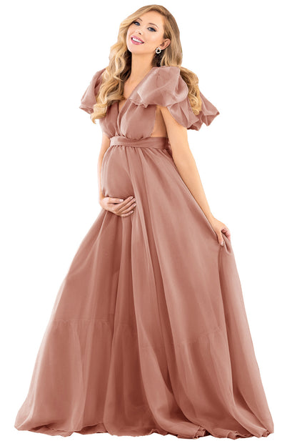 dusty rose maternity dress