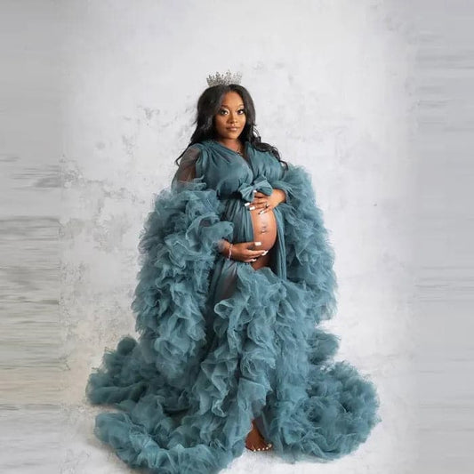 Ruffles Maternity Robes for Photoshoot VMR21