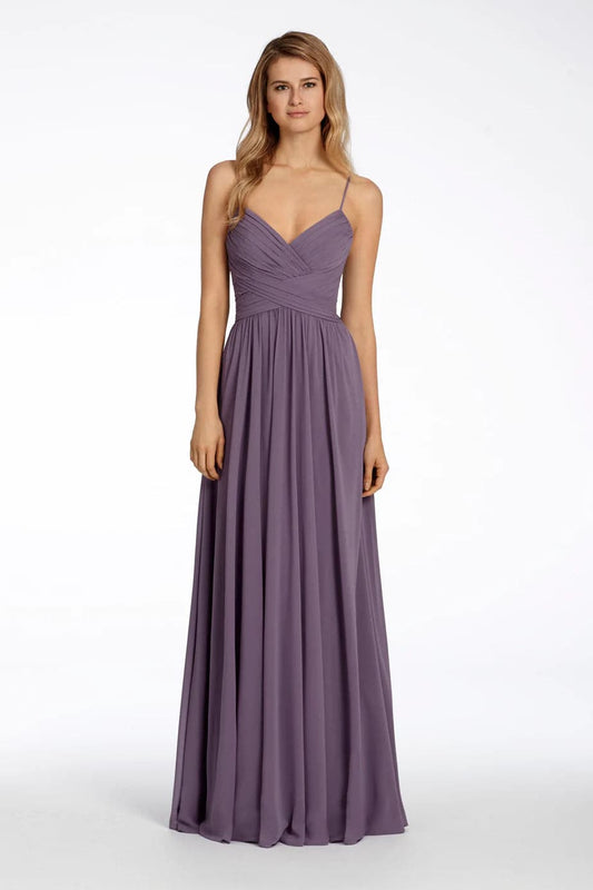 A line Spaghetti Straps Lilac Bridesmaid Dress