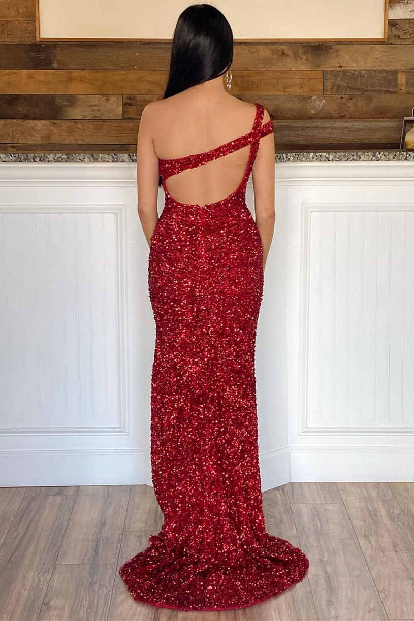 one strap prom dress