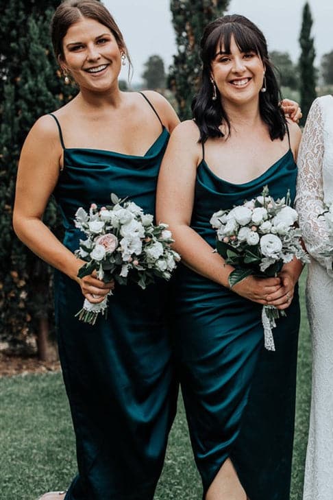 Dark Teal Bridesmaid Dresses