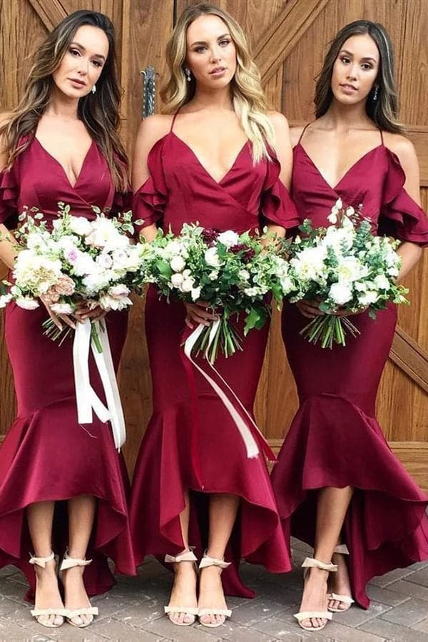 burgundy bridesmaid dress