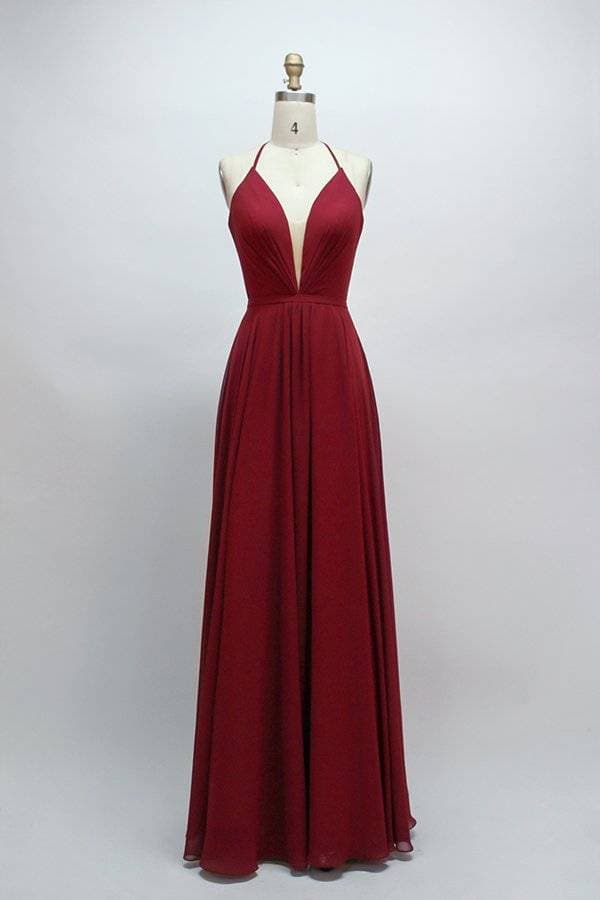 deep v neck prom dress