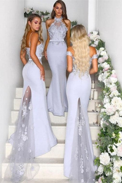 Mermaid Sequins Lilac Long Bridesmaid Dress VMB30