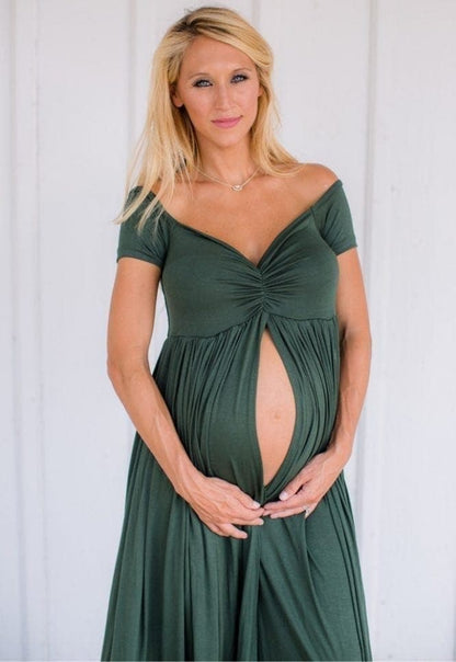 Off the Shoulder Maternity Gown