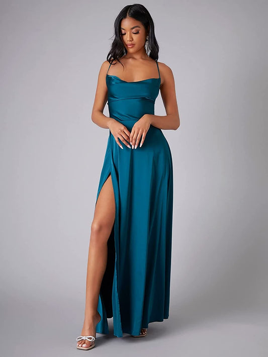 Robe de soirée dos nu en satin