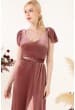 Floor Length Velvet Bridesmaid Dress VMB8