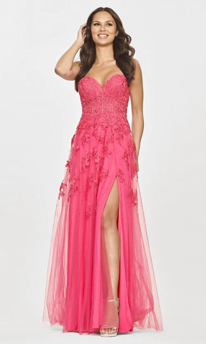 Strapless Sweetheart Long Lace Prom Dress VMP78