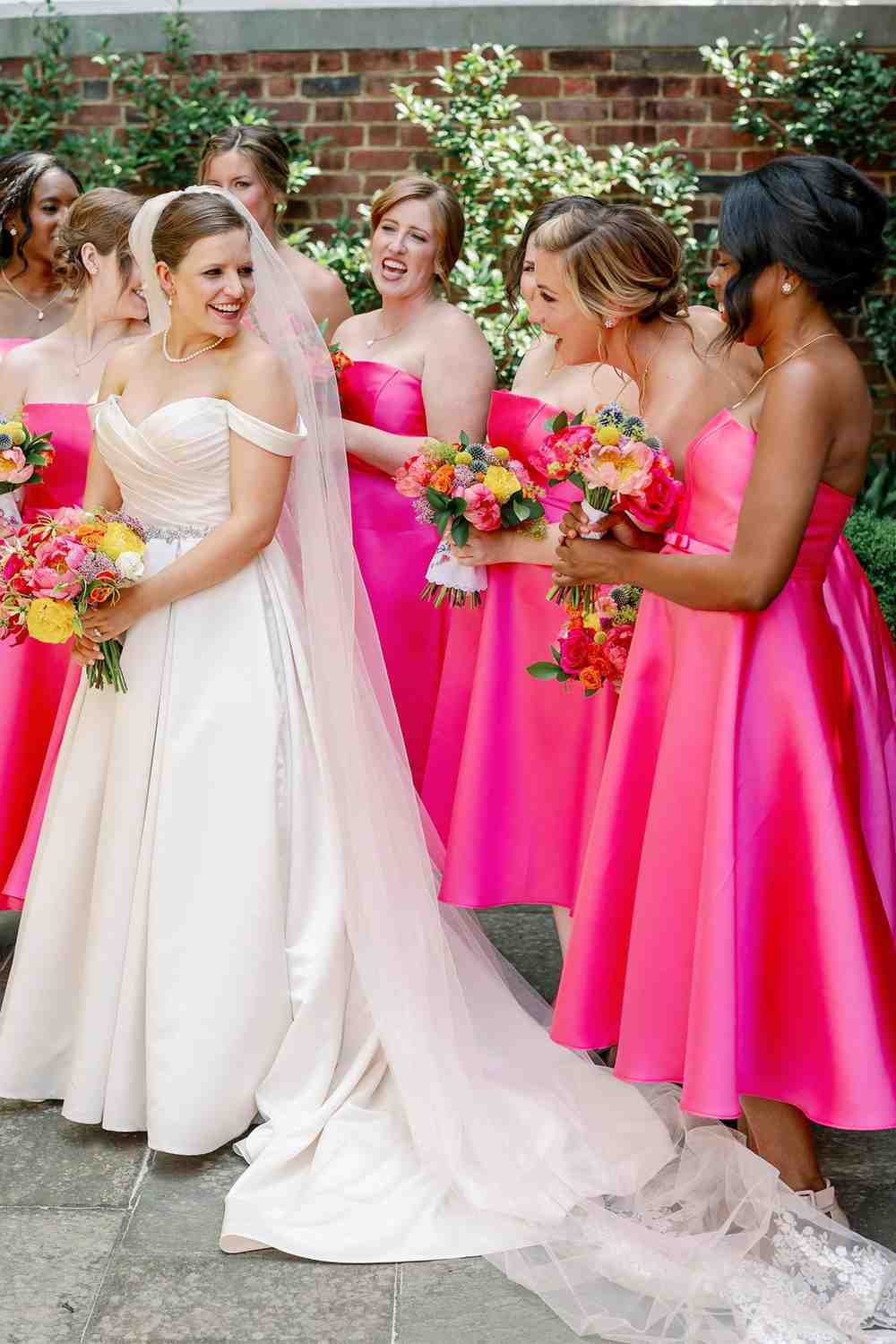 Tea pink shop bridal dress