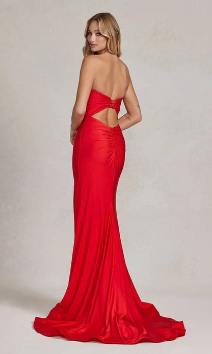 Red Prom Dress Sweetheart Strapless Formal Dress VMP49