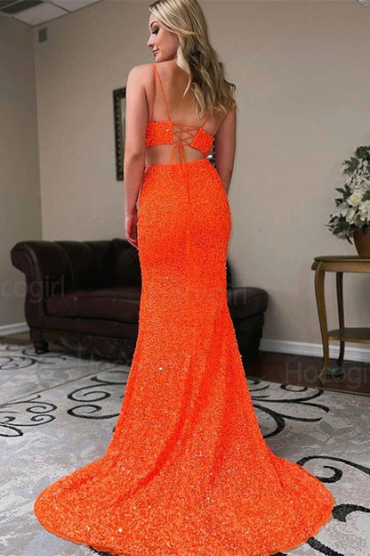 orange dresses for prom